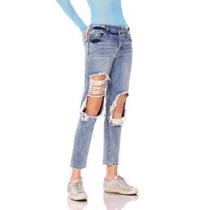 AFRM Revolve Cyrus Distressed High Waist Ankle Jeans Sz 27 NWOT